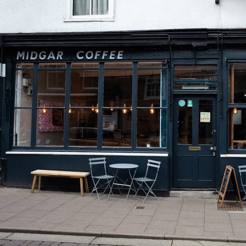 The exterior of Midgar Coffee shop