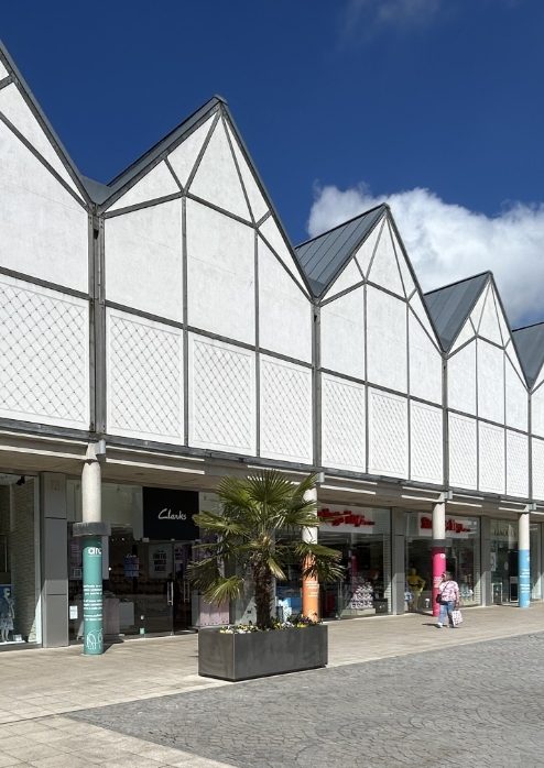 The exterior of arc shopping centre on a sunny day