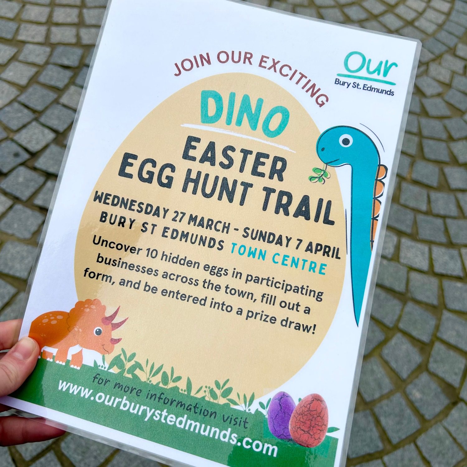 Join in the Our Bury St Edmunds Dino Easter Egg Hunt Trail this April